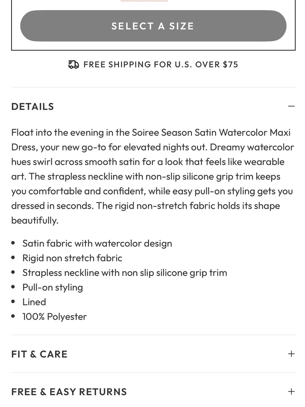 Soiree Season Satin Watercolor maxi dress - Picture 5 of 7